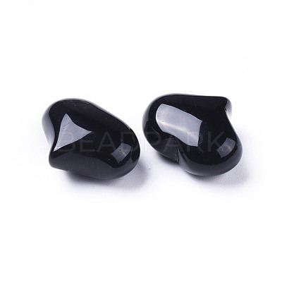 Natural Black Onyx Heart Love Stone G-F659-A21-1