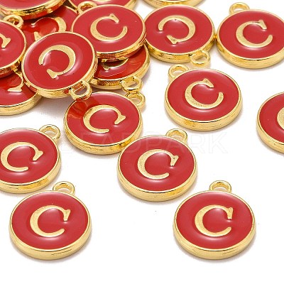 Golden Plated Alloy Enamel Charms ENAM-S118-03C-1