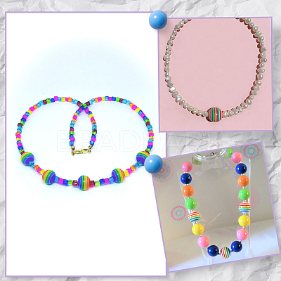 200Pcs Transparent Stripe Resin Beads RESI-SP0001-45-1
