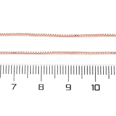 0.9MM Brass Box Chain Necklace Making NJEW-D302-77RG-1