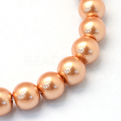Baking Paint Pearlized Glass Pearl Round Bead Strands HY-Q003-6mm-33-1