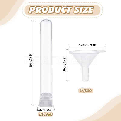 2Pcs Transparent Plastic Funnel Hopper FIND-LP0004-97-1