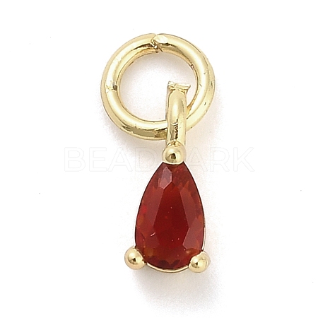 Brass Micro Pave Cubic Zirconia Charms KK-H527-13G-01-1
