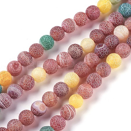 Natural Weathered Agate Beads Strands G-P414-A02-1