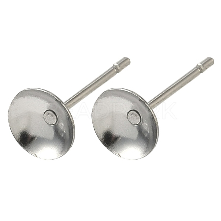 Tarnish Resistant 304 Stainless Steel Post Stud Earring Findings STAS-R063-50-1