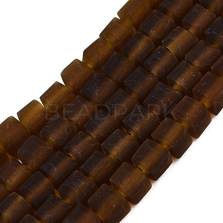 Transparent Frosted Glass Beads Strands GLAA-N072-01A-A19-1