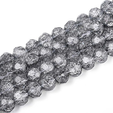 Transparent Crackle Glass Beads Strands GLAA-N053-10mm-02-1