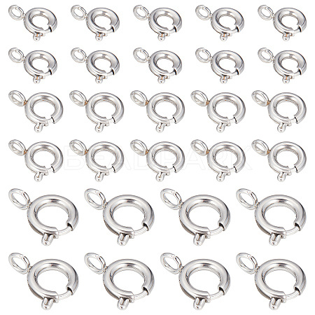 SUNNYCLUE 30Pcs 3 Styles 304 Stainless Steel Smooth Surface Spring Ring Clasps STAS-SC0004-41-1