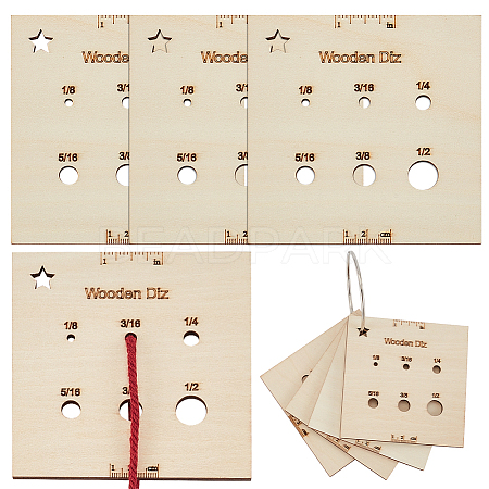 4pcs Wood Thread Winding Boards AJEW-OC0005-38-1