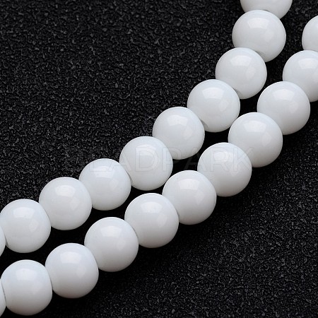 Opaque Color Glass Round Bead Strands GLAA-I026-10mm-02-1