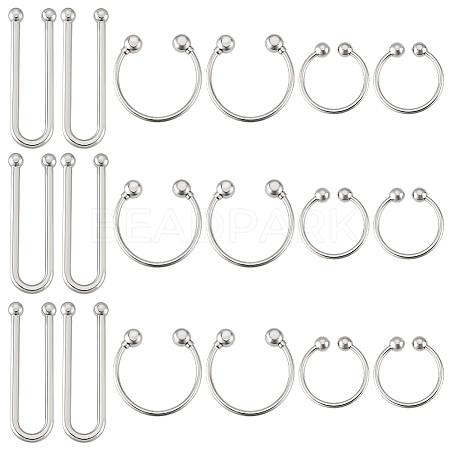 18Pcs 3 Styles U Shape Alloy Bikini Clips Buckles AJEW-PH0006-72-1