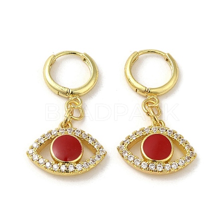 Eye Rack Plating Brass Micro Pave Cubic Zirconia Hoop Earrings EJEW-C090-01G-1