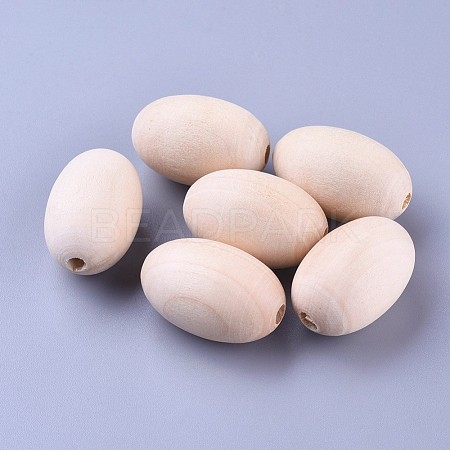 Unfinished Natural Wooden Beads WOOD-S650-81-LF-1