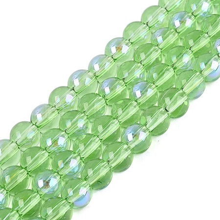 Transparent Electroplate Glass Beads Strands LS-EGLA-Q132-6MM-01A-20-1