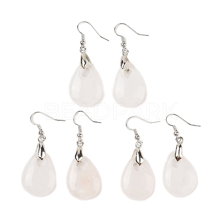 Natutal Quartz Crystal Dangle Earrings EJEW-F343-A08-1