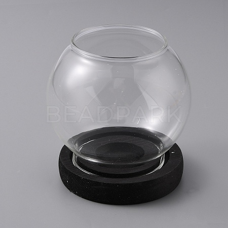 Rondelle Glass Candle Holder DJEW-WH0043-13B-1