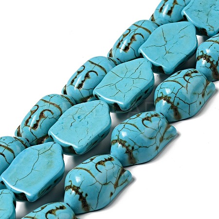 Synthetic Turquoise Beads Strands TURQ-G119-20x29mm-08-1