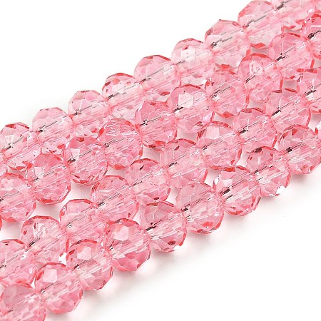 Transparent Baking Paint Glass Beads Strands DGLA-A034-T6mm-D08-1