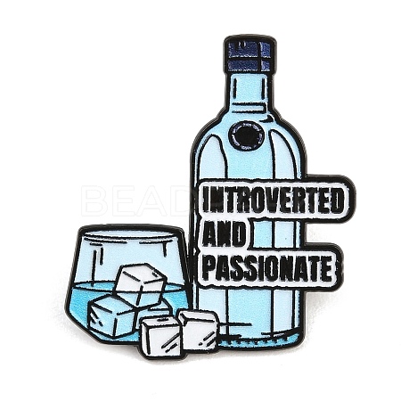 Vodka INTROVERTED AND PASSIONATE Enamel Brooches JEWB-I063-02EB-05-1