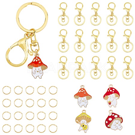 DICOSMETIC DIY Mushroom Elf Charm Keychain Making Kit DIY-DC0001-83-1