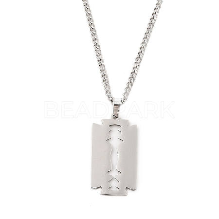 Anti-Tarnish 201 Stainless Steel Pendant Twisted Chain Necklaces for Women NJEW-U018-01P-04-1