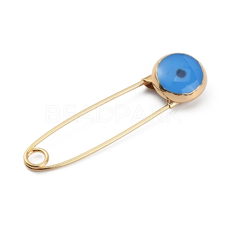 Alloy & Glass Safety Pins AJEW-WH0323-29A-1