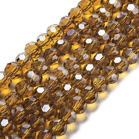 Electroplate Transparent Glass Beads Strands EGLA-A035-T8mm-A04-1