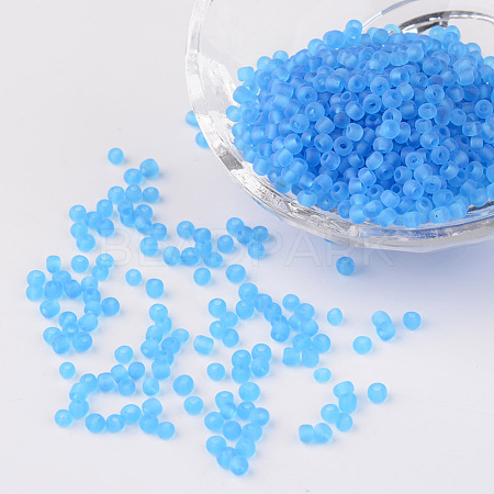 8/0 Frosted Round Glass Seed Beads X-SEED-A008-3mm-M3-1