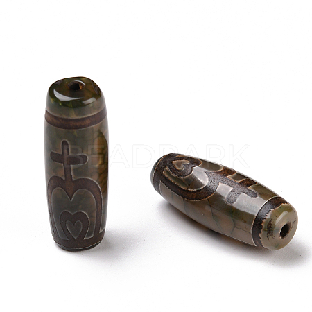 Tibetan Style dZi Beads TDZI-E004-18-1