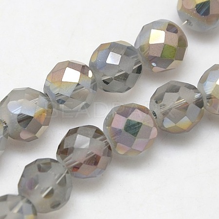 Electroplate Glass Beads Strands X-EGLA-F010-C02-1