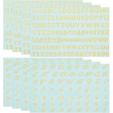 8Pcs 2 Styles Brass Self-Adhesive Picture Stickers STIC-OC0001-02-1