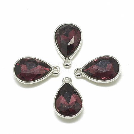 Alloy Glass Charms PALLOY-T028-7x10mm-18-1