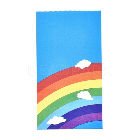 Rainbow Pattern Eco-Friendly Kraft Paper Bags AJEW-M207-D01-05-1