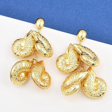 304 Stainless Steel Dangle Stud Earrings EJEW-P325-05G-G-1