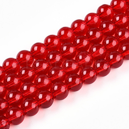 Baking Paint Transparent Glass Beads Strands DGLA-N006-8mm-10-1