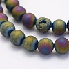 Electroplate Natural Druzy Agate Beads Strands G-G708-6mm-07-3