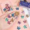 SUNNYCLUE 24Pcs 6 Colors  Butterfly Alloy Enamel Pendant Decorations HJEW-SC0001-40-3