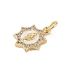 Brass Micro Pave Clear Cubic Zirconia Pendants KK-E111-31B-G-2