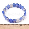 Dyed & Heated Natural Agate Oval Beaded Stretch Bracelet G-E010-01-18-3