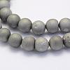 Electroplate Natural Druzy Agate Beads Strands G-G708-6mm-04-3