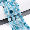 Dyed Natural White Jade Beads Strands G-T139-8mm-45X-1