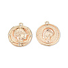 Brass Pave Clear Cubic Zirconia Pendants KK-N232-488-1