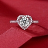 Rhodium Plated 925 Sterling Silver Micro Pave Cubic Zirconia Adjustable Rings AJEW-U007-20P-3