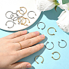 20Pcs 2 Colors 304 Stainless Steel Cuff Rings RJEW-SC0001-35-4