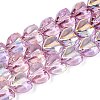 Electroplate Transparent Glass Beads Strands EGLA-N056-01A-05-1