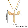 Brass Clear Cubic Zirconia 3D Cute Wing Sword Pendant Necklaces for Daily Wear GF5627-1-3