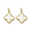 Brass Pave Shell Pendants KK-I708-14H-G-1