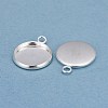 304 Stainless Steel Pendant Cabochon Settings STAS-F191-14S-D-2