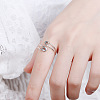 Pin Shaped 925 Sterling Silver Adjustable Cuff Rings for Women FS-WG4AD82-01-3