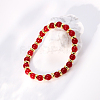 Mother's Day Natural Red Malaysia Jade Round Beads Stretch Bracelets for Women GC5847-1